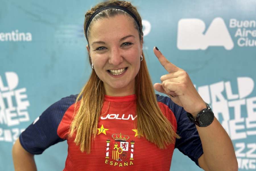 Bohdana Hotsko, campeona del mundo de derrapes en los World Skate Games.
