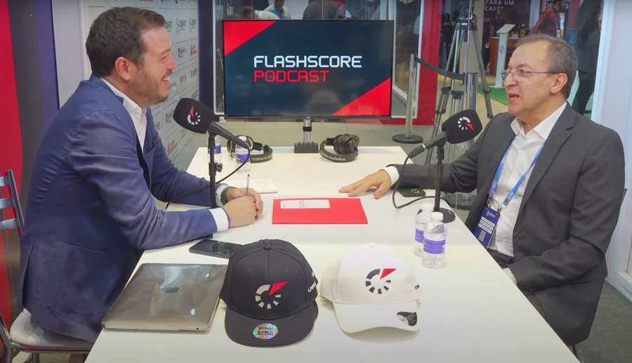 Everaldo Coelho durante o Flashscore Podcast