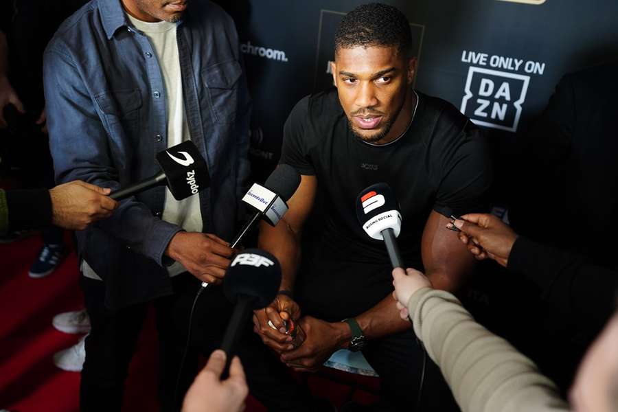 Anthony Joshua addresses the media ahead of his fight with Jermaine Franklin