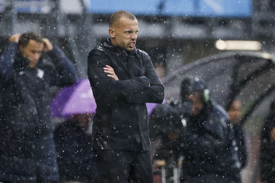 Ajax manager John Heitinga looks on during the game against Sparta