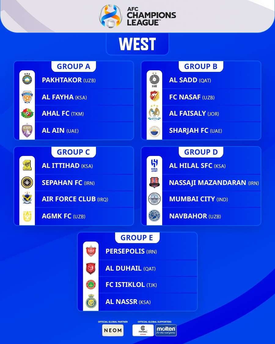 A zona Oeste onde estão as equipas sauditas