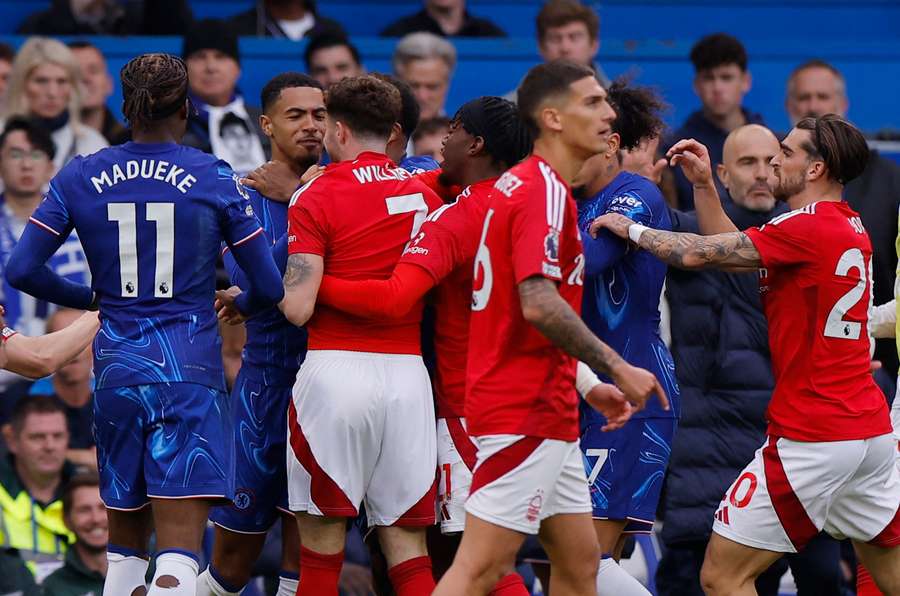 Pelea entre el Chelsea y el Nottingham Forest