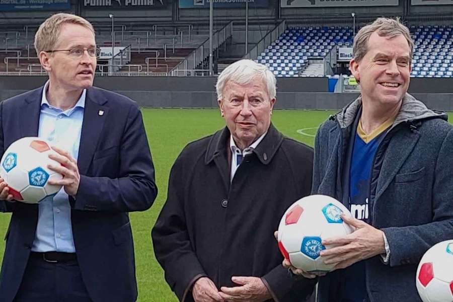 Ministerpräsident Daniel Günther (l.), Citti-Group-Gründer Gerhard Lütje (m.) und der Kieler Oberbürgermeister Ulf Kämpfer bei der Verkündung Ministerpräsident Daniel Günther (l.), Citti-Group-Gründer Gerhard Lütje (m.) und der Kieler Oberbürgermeister Ulf Kämpfer bei der Verkündung