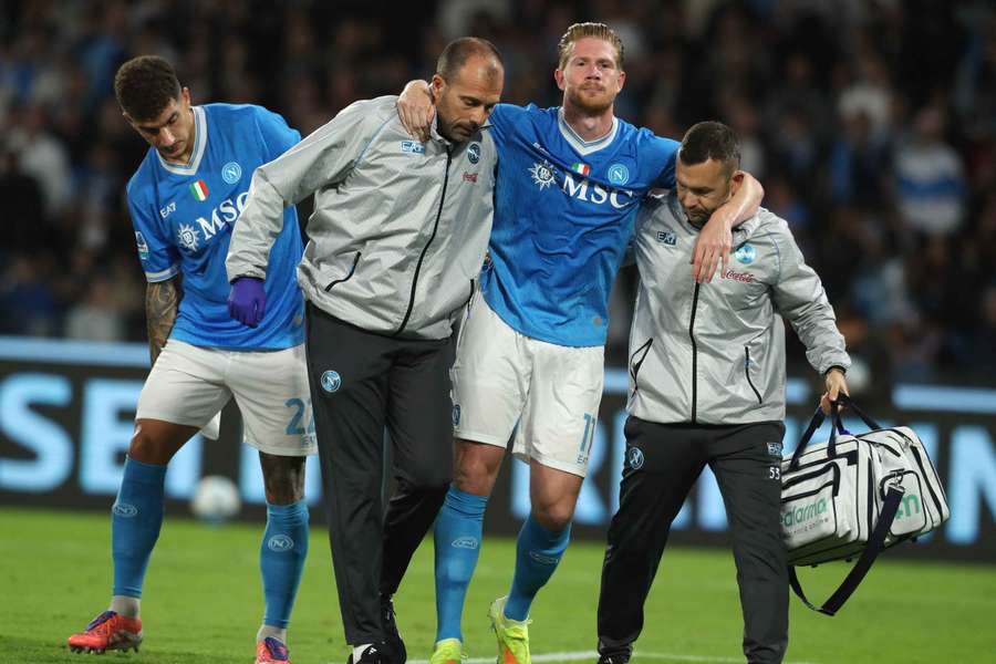 Kvein De Bruyne lors de sa sortie sur blessure. Kvein De Bruyne lors de sa sortie sur blessure.