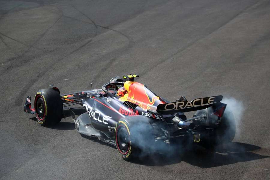 Sergio Perez in action