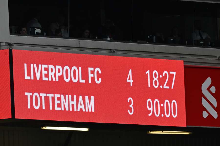 The scoreboard displays the final score at Anfield