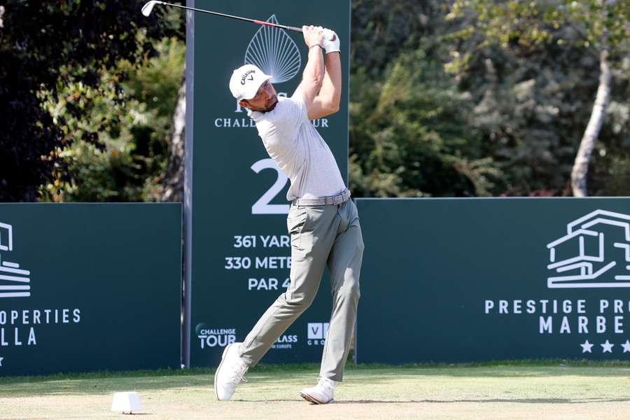 Hiszpan Joel Moscatel podczas zawodów 22. turnieju z cyklu Challenge Tour 2024 na polu golfowym Rosa Golf Club w Konopiskach pod Częstochową. Hiszpan Joel Moscatel podczas zawodów 22. turnieju z cyklu Challenge Tour 2024 na polu golfowym Rosa Golf Club w Konopiskach pod Częstochową.