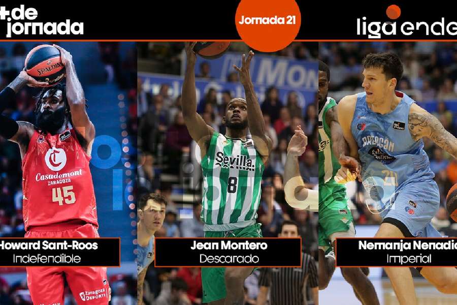 Sant-Roos, Jean Montero y Nenadic, los 'Más' de la jornada 21 en la ACB