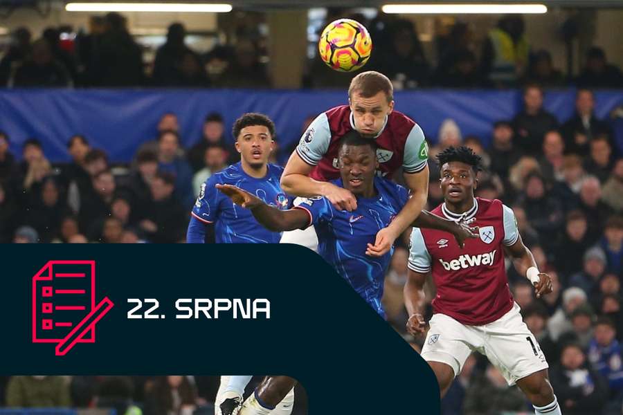 Tomáš Souček v únorovém duelu proti Chelsea, který West Ham prohrál 1:2.