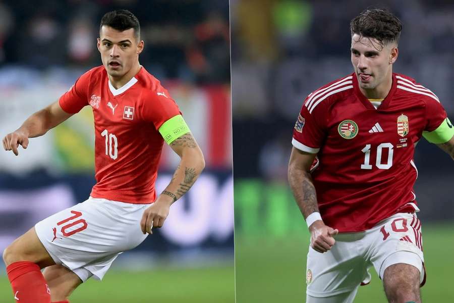 Leverkusens Granit Xhaka (l.) und Liverpools Dominik Szoboszlai werden im Mittelfeld direkt aufeinandertreffen.