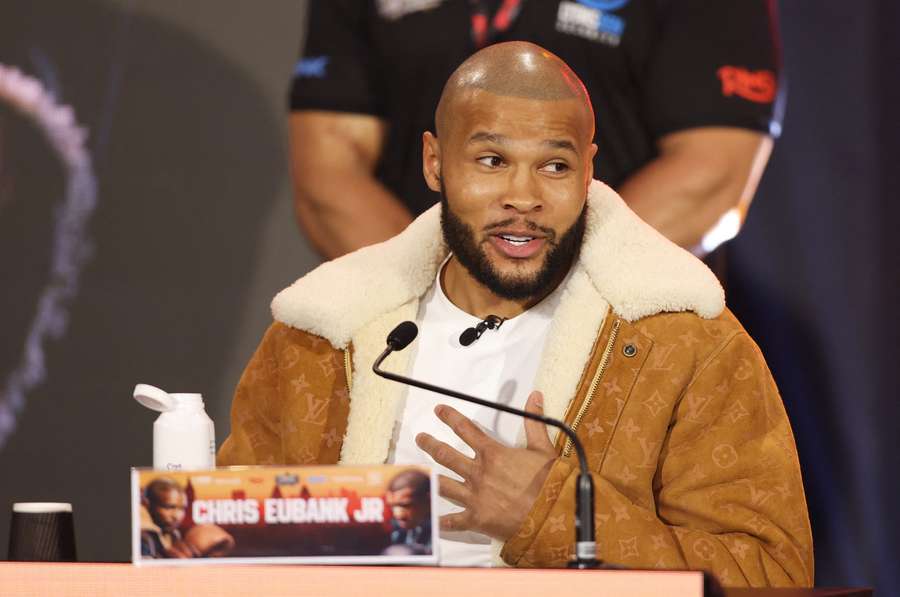 Chris Eubank Jr face à la presse fin-février.