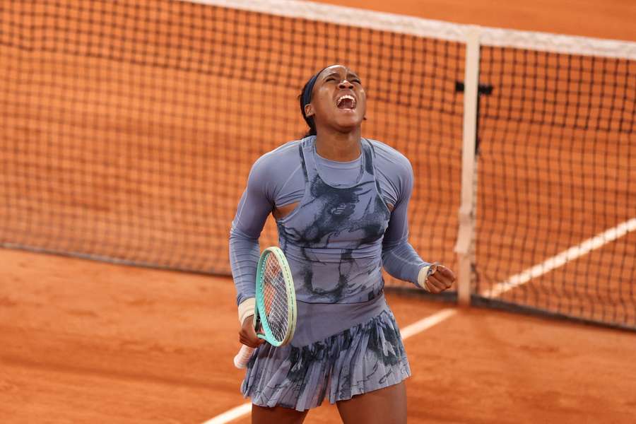 Gauff celebrates victory