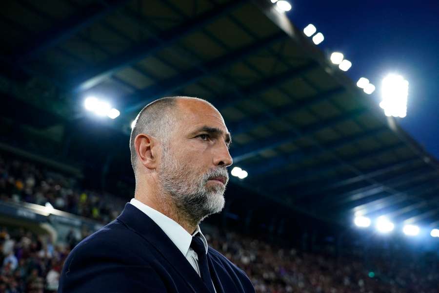 Juventus manager Igor Tudor watches on