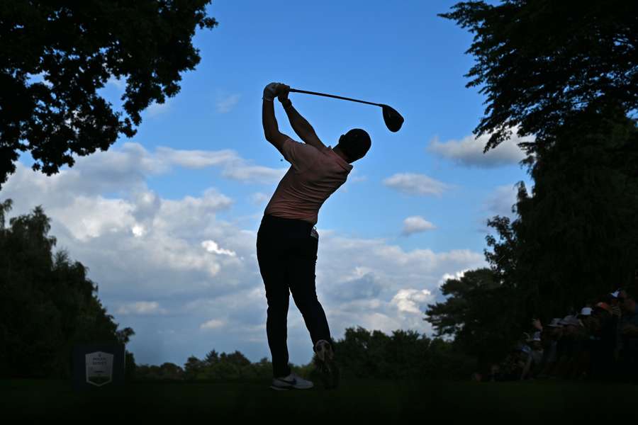 Northern Ireland's Rory McIlroy plays from the 17th tee on the second day of the BMW PGA Championship at Wentworth Golf Club.