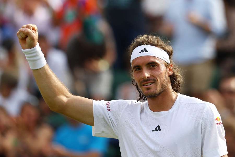 Stefanos Tsitsipas celebrates his win