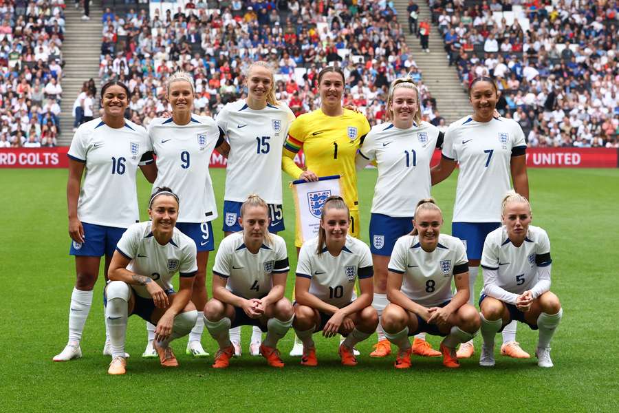 England's starting XI before the game