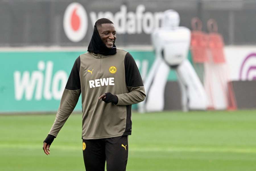 Guirassy à l'entraînement avec le BVB ce mardi.