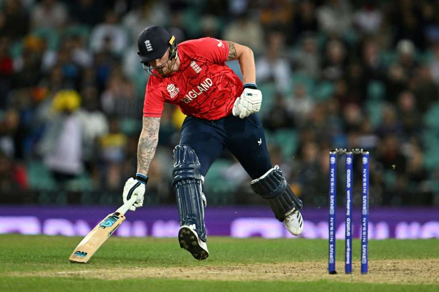 England's Ben Stokes gains his ground during the ICC men's Twenty20 World Cup 2022 cricket match between England and Sri Lanka