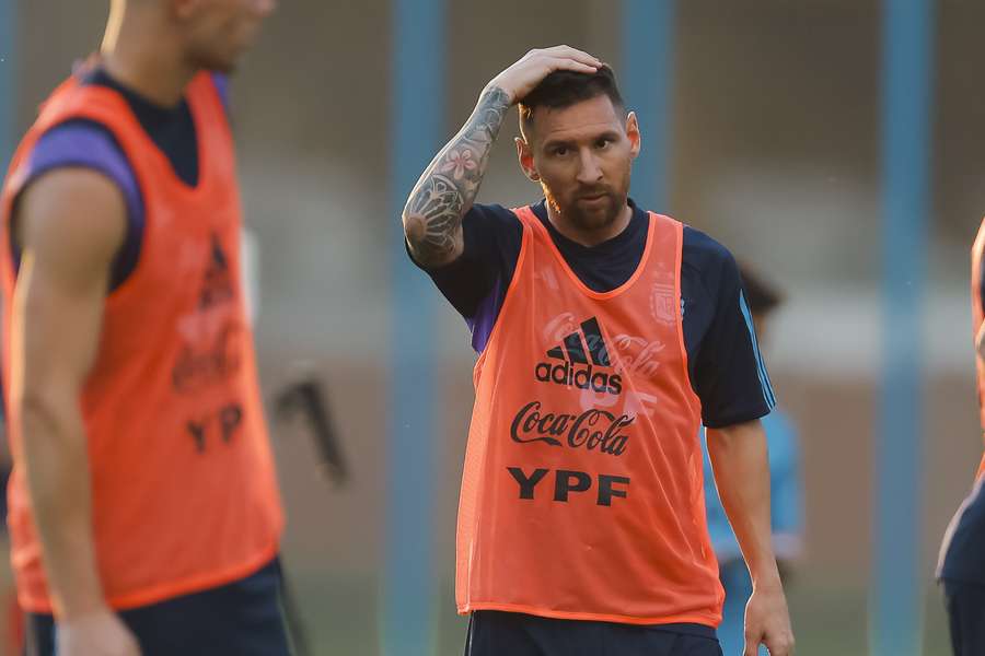 Lionel Messi op het trainingsveld