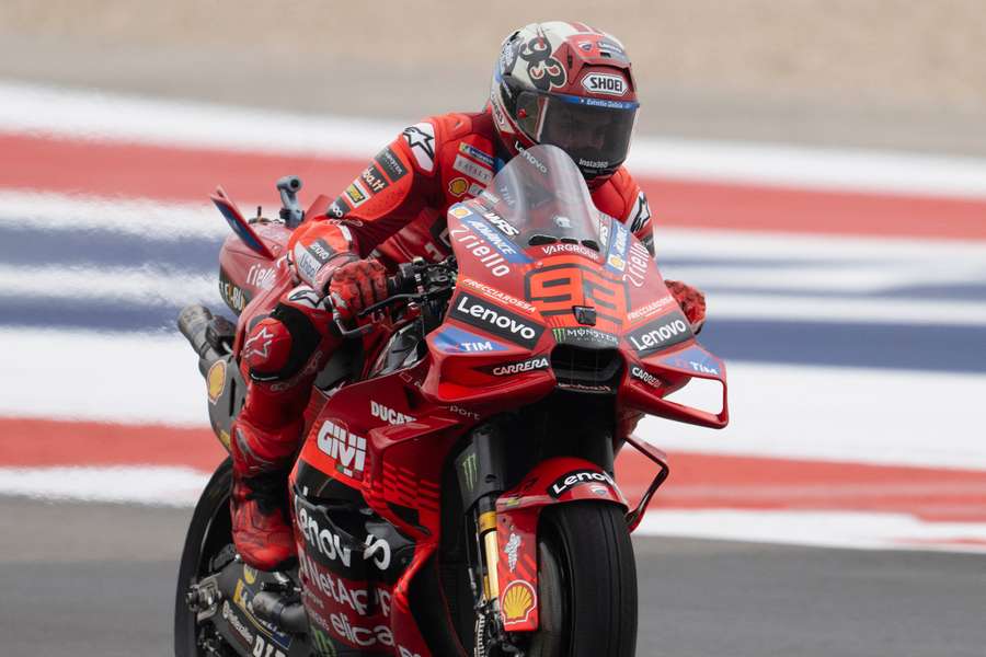 Marc Marquez in action during sprint race