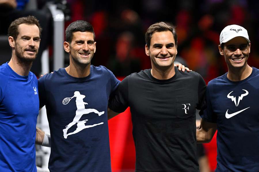 The "big four" pose ahead of Federer's last game.