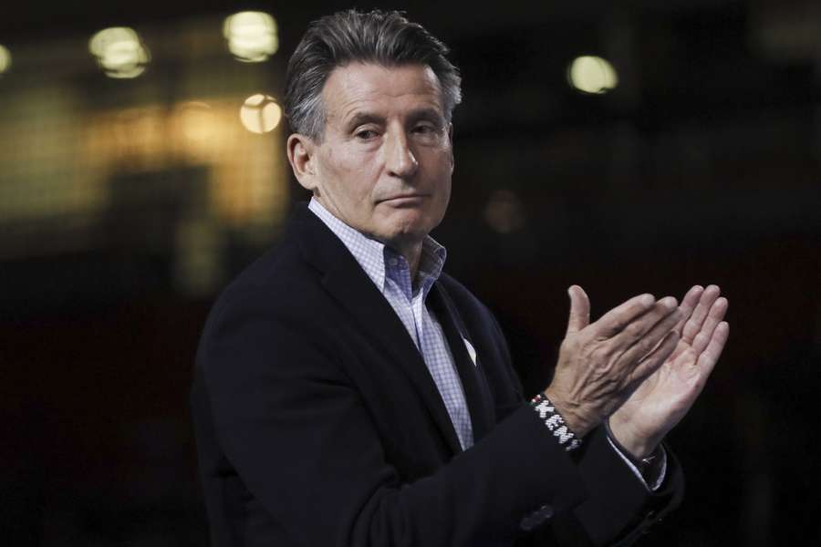 Sebastian Coe op de Wereldkampioenschappen indooratletiek