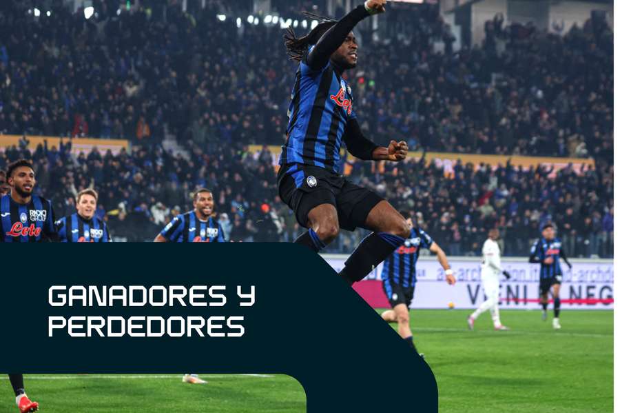 Ademola Lookman celebra el 2-1 de la Atalanta ante el Milan