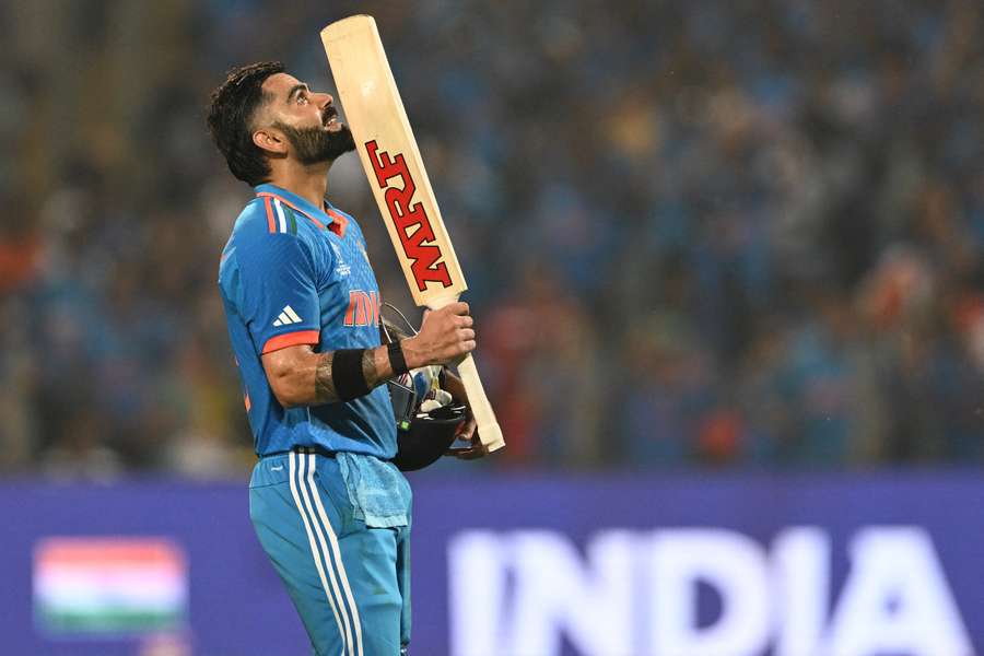 Kohli celebrates his latest hundred