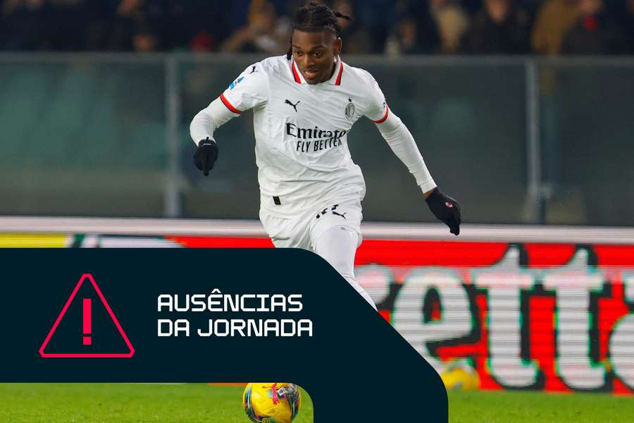 Rafael Leão falha jogo com a Roma