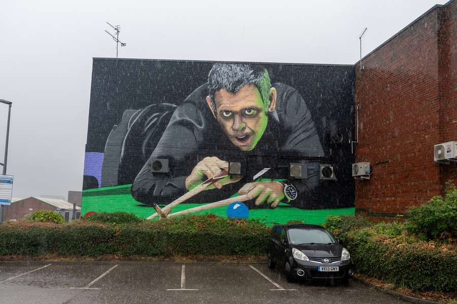The unfinished mural of O’Sullivan in Sheffield The unfinished mural of O’Sullivan in Sheffield