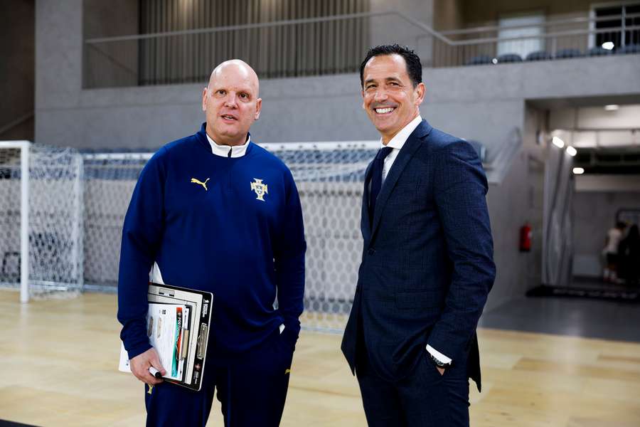 Pedro Proença no treino da seleção de futsal