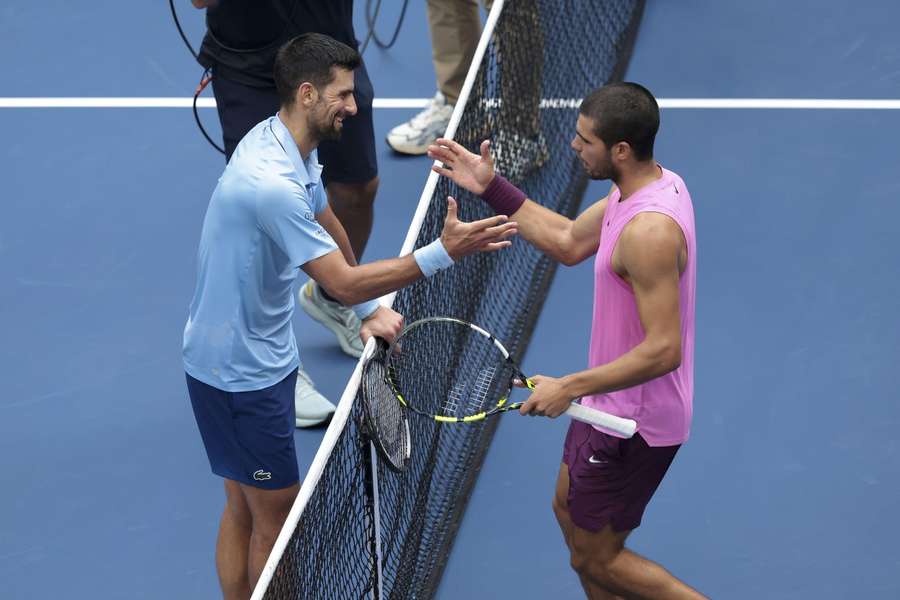 Djokovic (L) and Alcaraz will face off in the ATP Finals Djokovic (L) and Alcaraz will face off in the ATP Finals