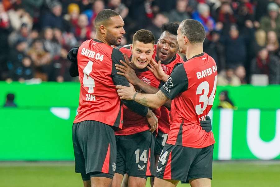 Patrik Schick při oslavě gólu v utkání s Hoffenheimem. 
