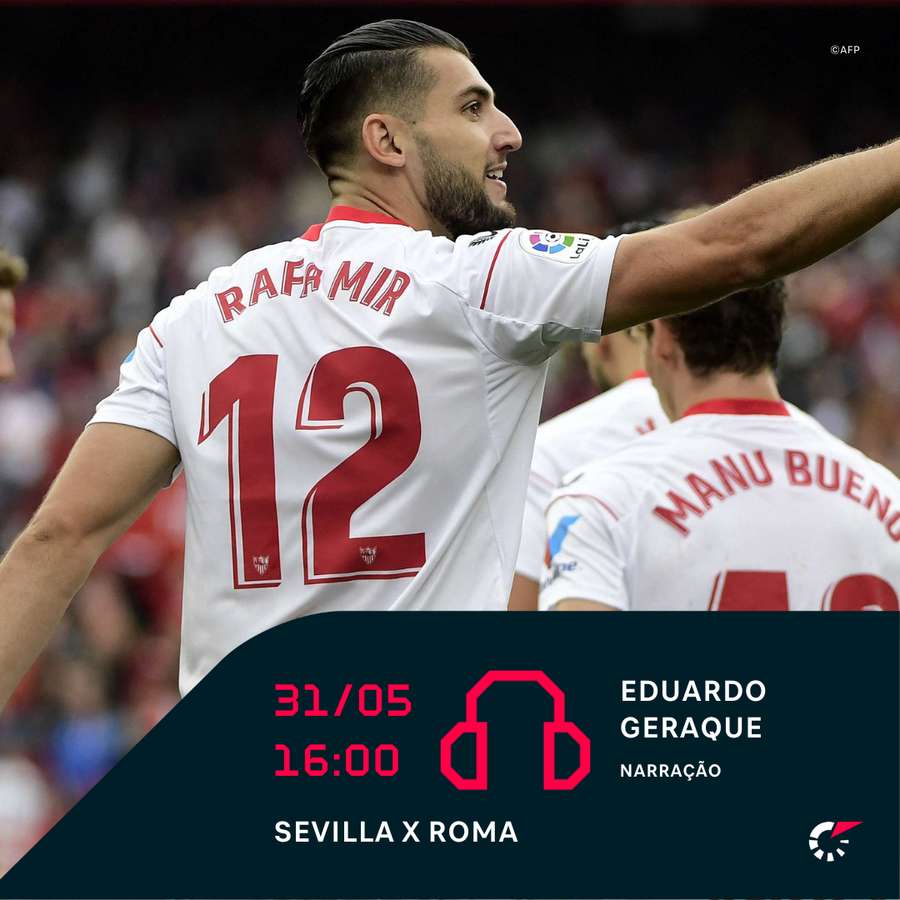 Sevilla x Roma terá narração do Flashscore