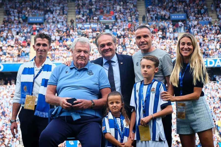 John Benjamin Toshack, en el homenaje que le brindó en septiembre la Real Sociedad