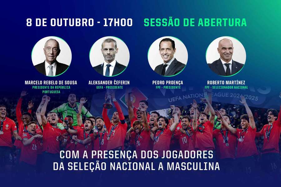 Marcelo Rebelo de Sousa na cerimónia de abertura do Football Summit