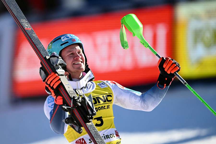 Haugan célébrant sa victoire ce lundi.