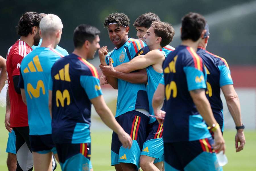 Buen ambiente durante los entrenamientos de la selección española Buen ambiente durante los entrenamientos de la selección española