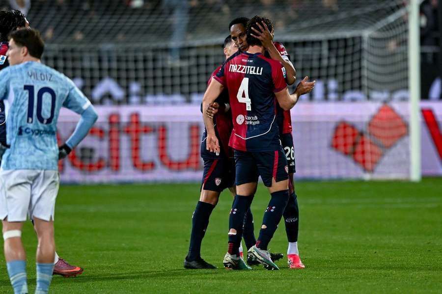 Cagliari's Luca Mazzitelli after his goal