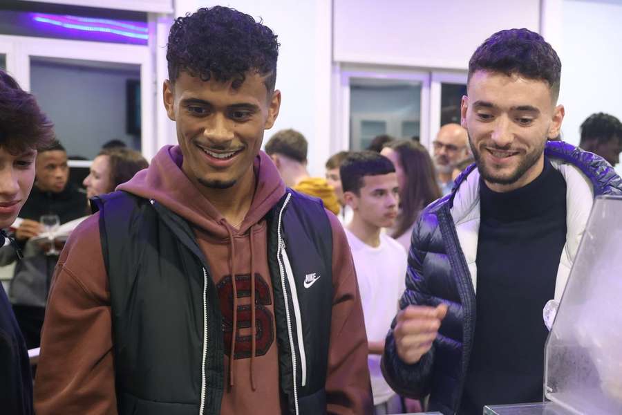 Gonçalo Borges e João Mário no jantar de Natal 