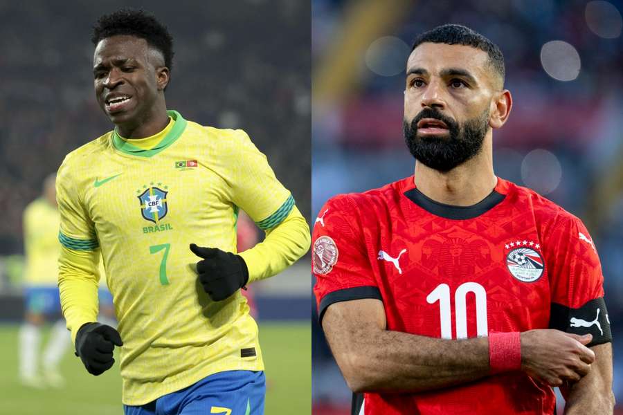 Vinicius Junior (Brazilia) și Mohamed Salah (Egipt)