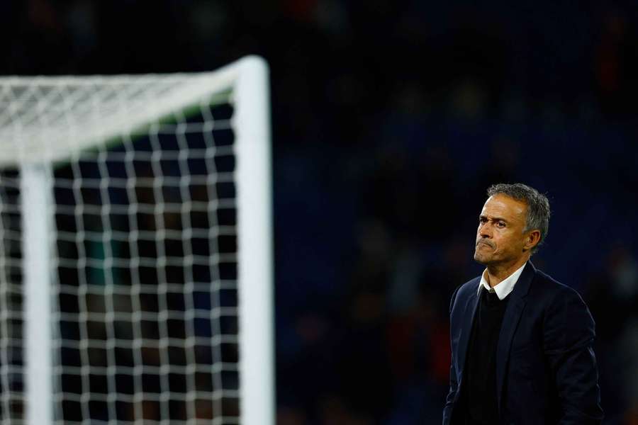 Paris St Germain coach Luis Enrique after the match