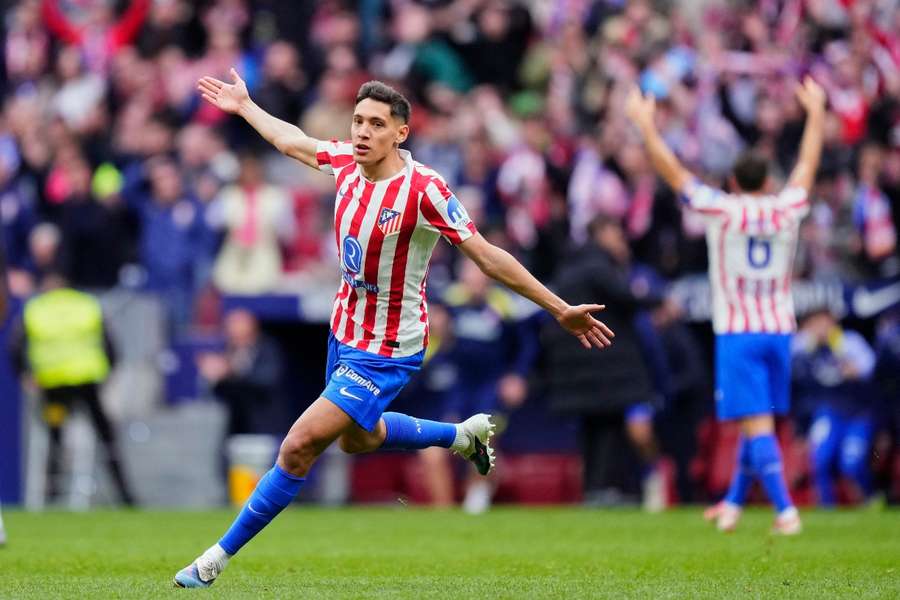 Nahuel Molina celebra su gol ante el Getafe