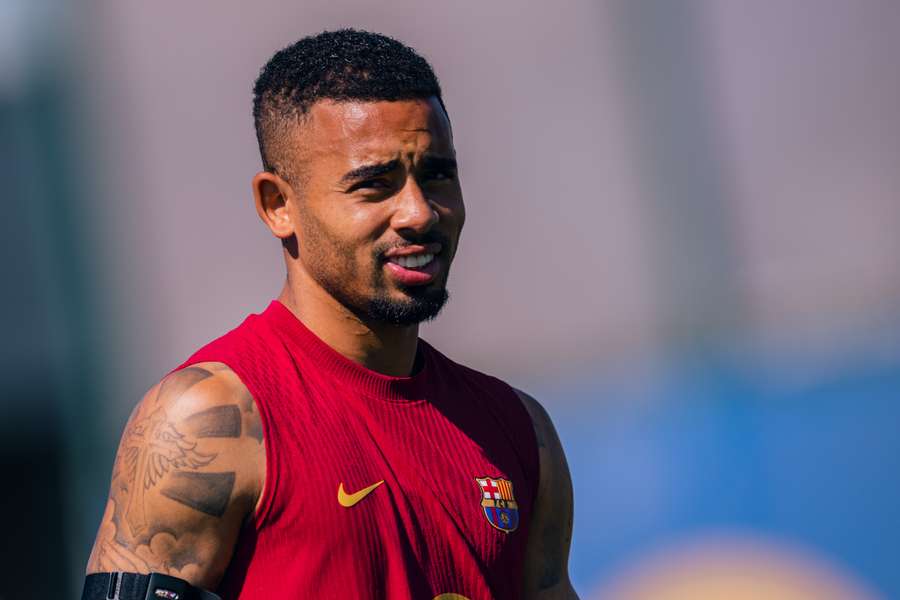 Gabriel Jesus, entrenando a tope con el Barça