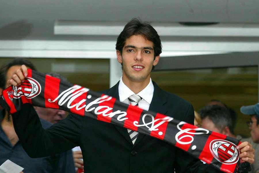 Kaká na chegada do AC Milan, em 2003