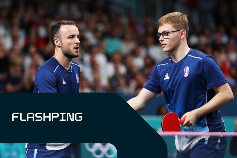 Simon Gauzy et Alexis Lebrun aux JO 2024. Simon Gauzy et Alexis Lebrun aux JO 2024.