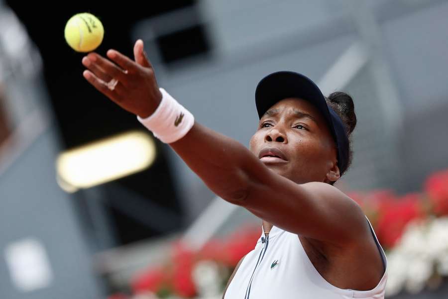 Venus Williams in action during her first round match against Kaitlin Quevedo