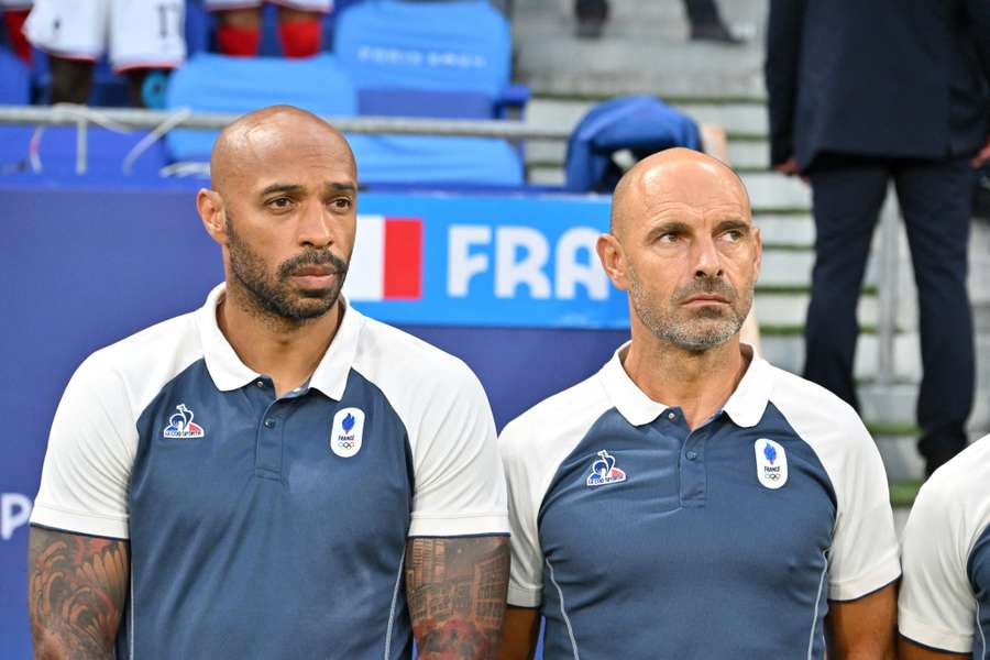 Henry com a equipe olímpica de França,  nas Olimpíadas de Paris