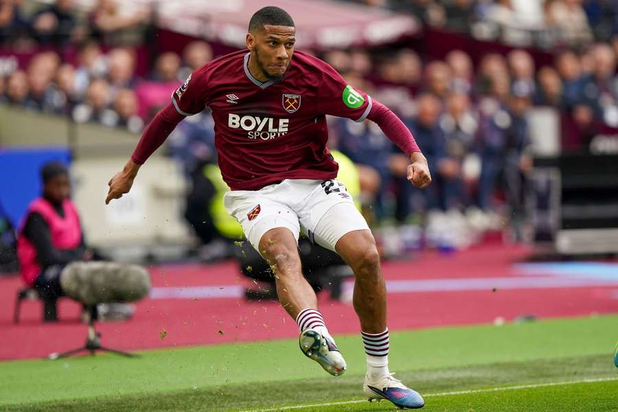 Jean-Clair Todibo de West Ham à l’action face à Arsenal Jean-Clair Todibo de West Ham à l’action face à Arsenal
