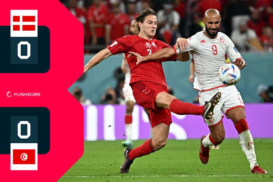 Dinamarca e Tunísia não foram além do empate no primeiro jogo de ambas no Catar